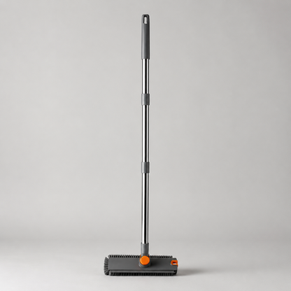 Floor Scrub Brush With 54in Adjustable Long Handle, Grey&Orange  3 In 1 Floor Scrub Brush With Scraper And Stiff Bristle, Heavy Duty Floor Scrubber For Shower Bathroom Kitchen Patio Garage